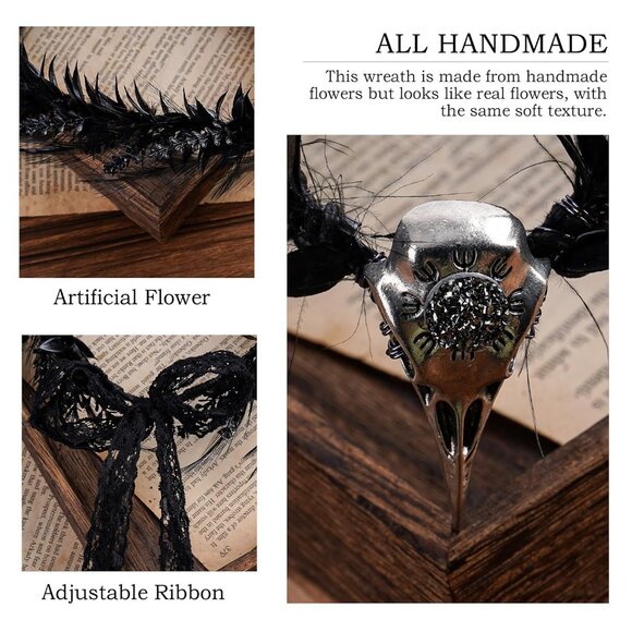 Gothic Black Feather Crown main image 5